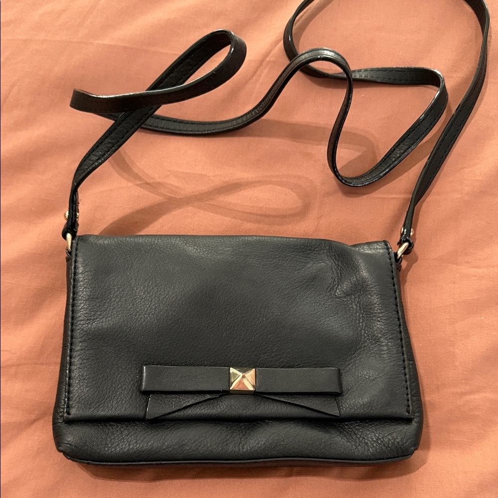 Kate Spade Black Crossbody Bag with Bow Accent